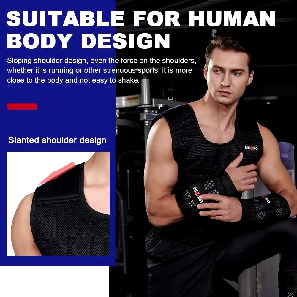 20Kg Adjustable Weight Training Suit Empty Bag Fitness Running Vest, Hand and Foot Strength Training Physical Training Clothing