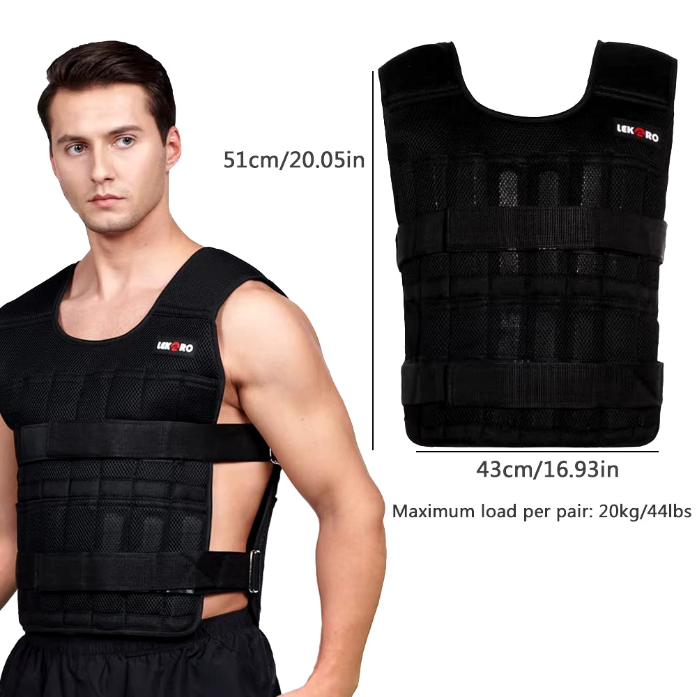 20Kg Adjustable Weight Training Suit Empty Bag Fitness Running Vest, Hand and Foot Strength Training Physical Training Clothing