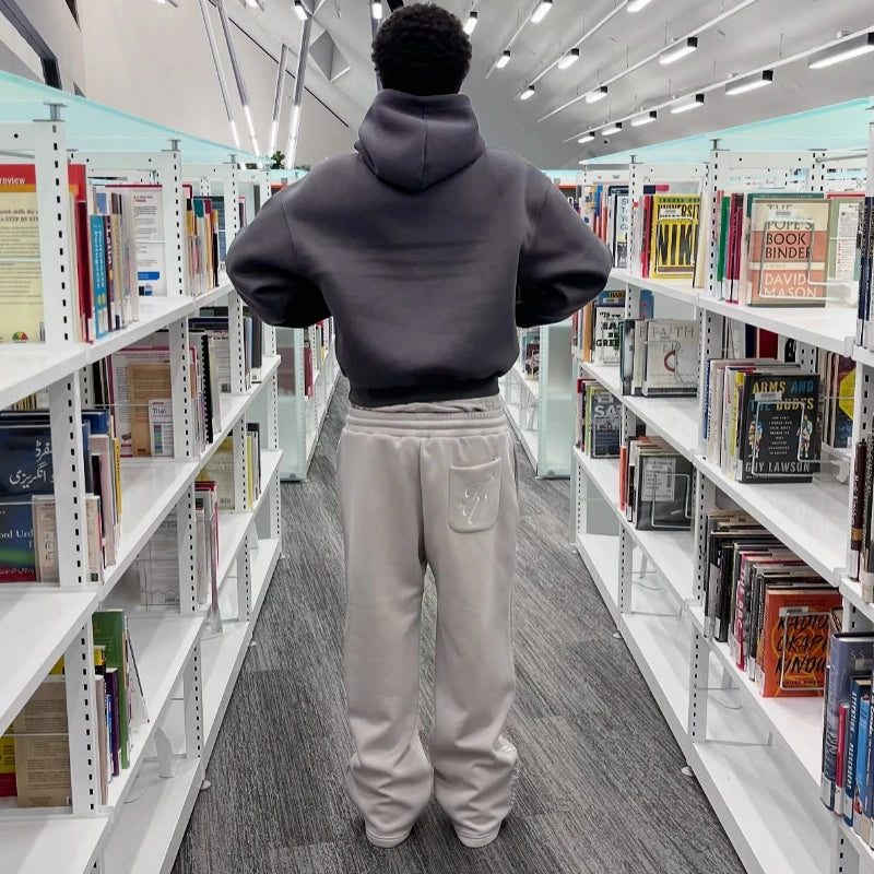 Y2K Men Joggers Gothic Trendy Double Waist Unisex Cotton Sweatpants Hip Hop American Style Retro High Street Casual Track Pants