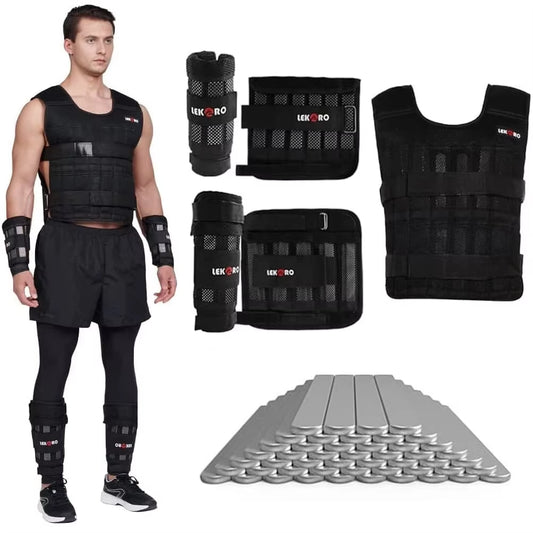 20Kg Adjustable Weight Training Suit Empty Bag Fitness Running Vest, Hand and Foot Strength Training Physical Training Clothing