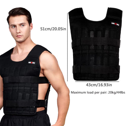 20Kg Adjustable Weight Training Suit Empty Bag Fitness Running Vest, Hand and Foot Strength Training Physical Training Clothing