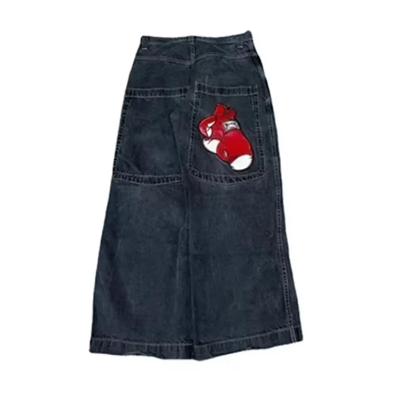 Y2K Baggy Jeans Men Harajuku 2000S Vintage Embroidered High Quality Jeans New Hip Hop Streetwear Men Women Casual Wide Leg Jeans