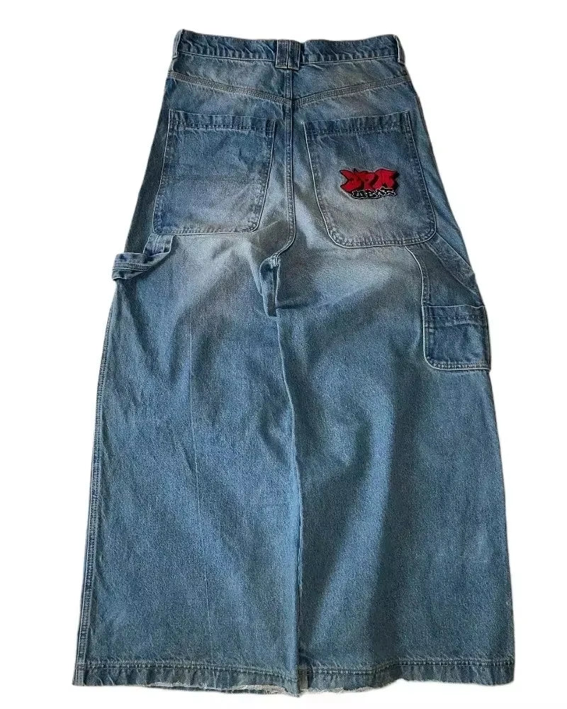 Y2K Baggy Jeans Men Harajuku 2000S Vintage Embroidered High Quality Jeans New Hip Hop Streetwear Men Women Casual Wide Leg Jeans